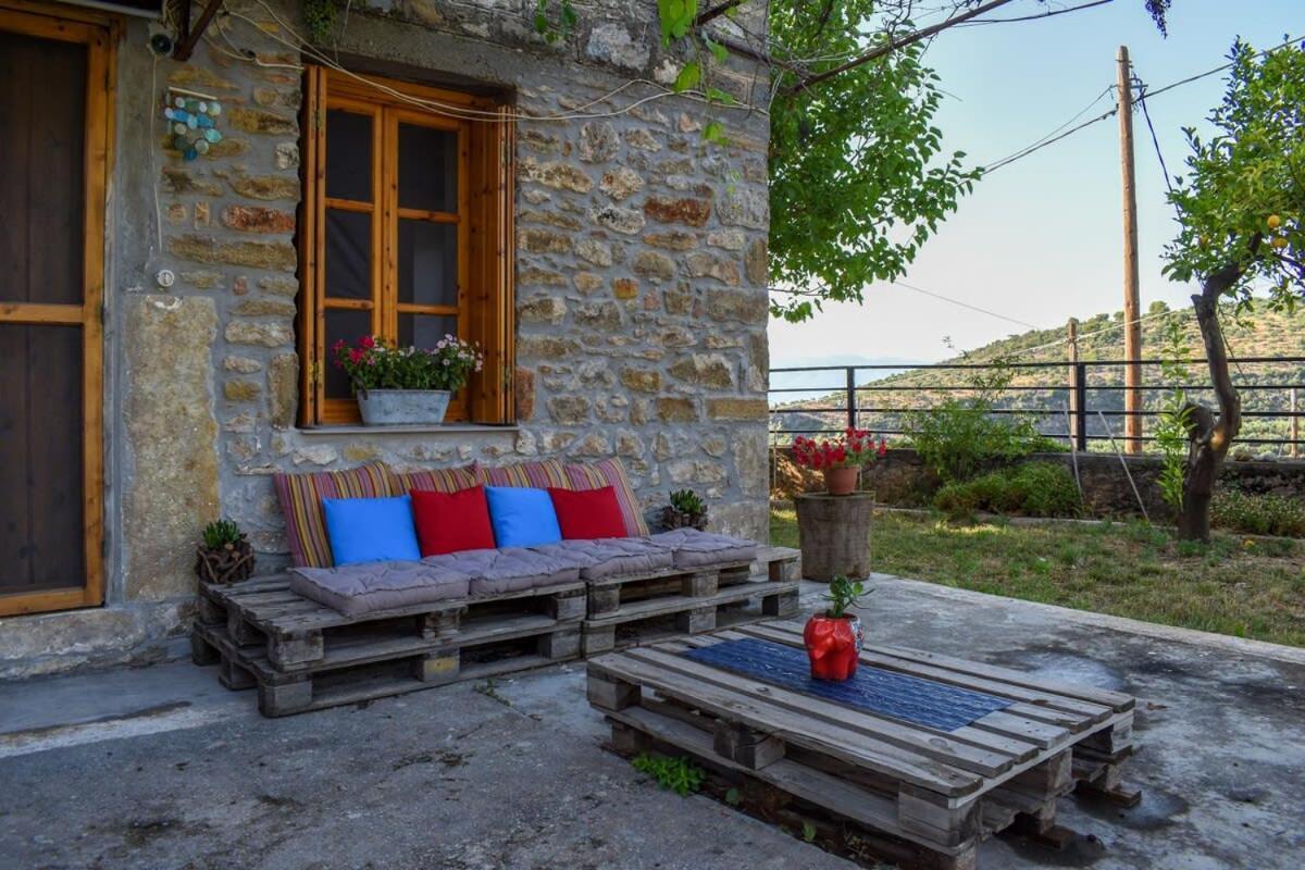 Coastal Stone Residence With Spectacular Scenery Kitriai Экстерьер фото